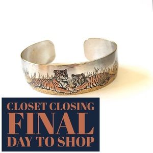 VTG Reed and Barton Damascene Tiger Cuff  Final 💲
